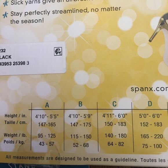 Spanx star power back-seam BOWshaping sheers BLACK - Picture 4 of 5